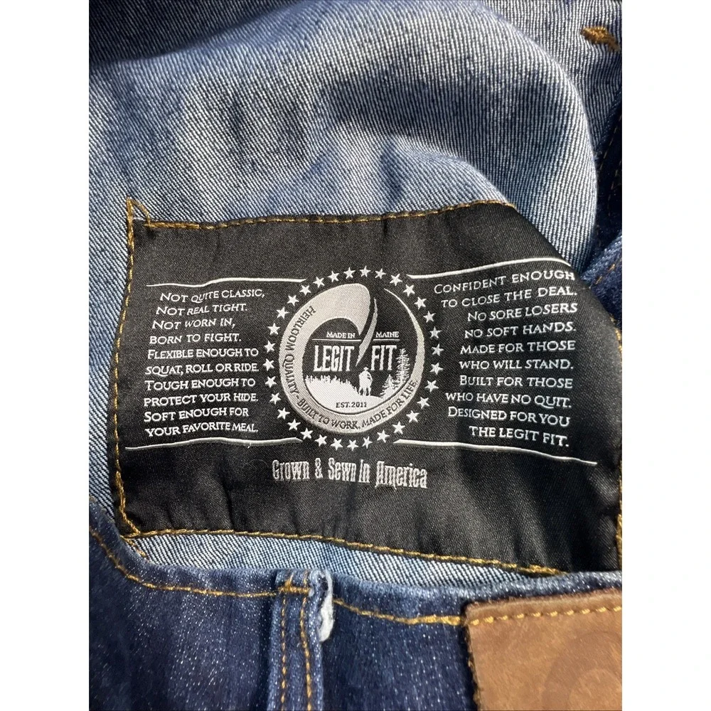 Origin Maine Legit Fit Jeans Dark Wash Denim Made in USA Mens 34 x 28